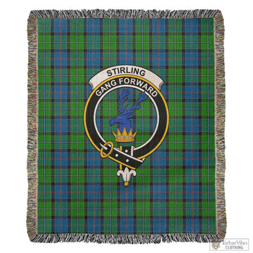 Stirling Tartan Woven Blanket with Family Crest