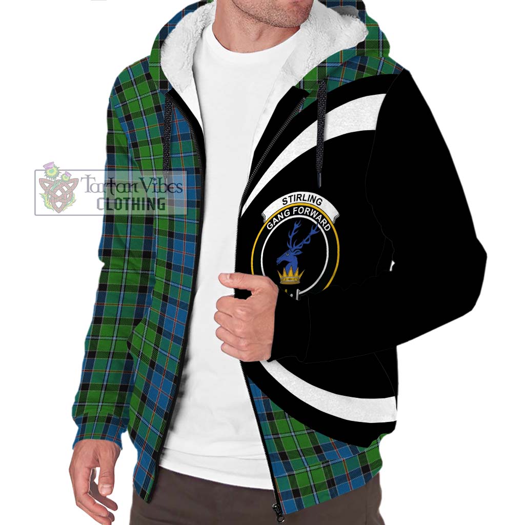 Stirling Tartan Sherpa Hoodie with Family Crest Circle Style Unisex S - Tartan Vibes Clothing