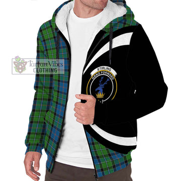 Stirling Tartan Sherpa Hoodie with Family Crest Circle Style Unisex S - Tartan Vibes Clothing