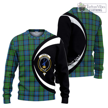 Stirling Tartan Knitted Sweater with Family Crest Circle Style Unisex - Tartan Vibes Clothing
