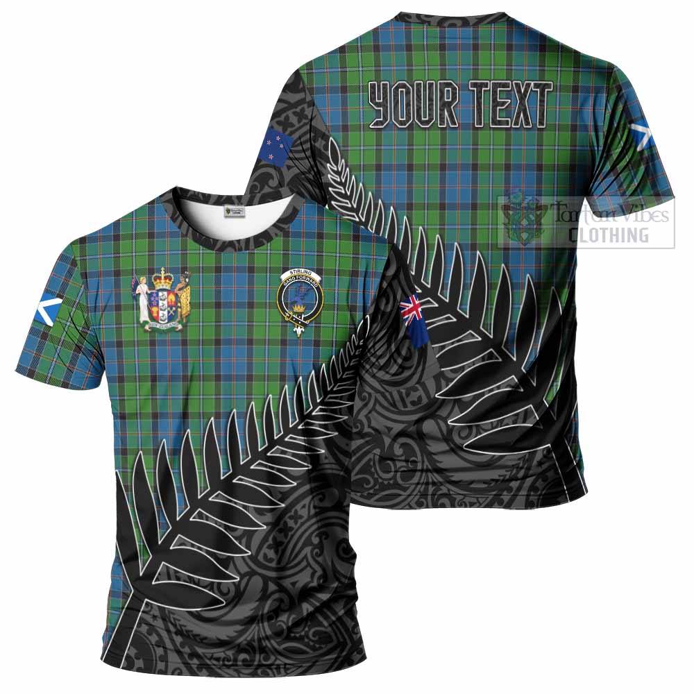 Tartan Vibes Clothing Stirling Crest Tartan T-Shirt with New Zealand Silver Fern Half Style