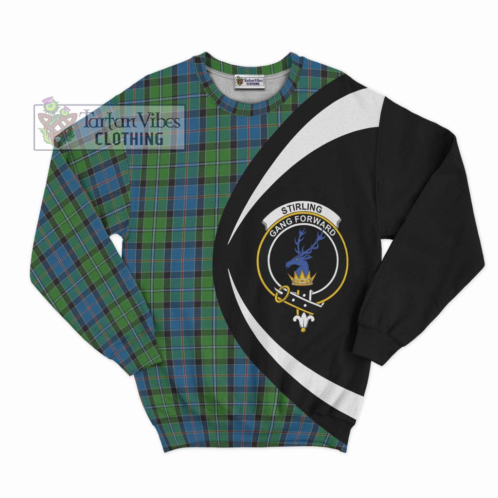 Stirling Tartan Sweatshirt with Family Crest Circle Style Unisex - Tartan Vibes Clothing