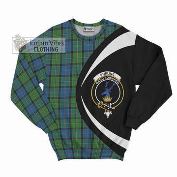 Stirling Tartan Sweatshirt with Family Crest Circle Style Unisex - Tartan Vibes Clothing