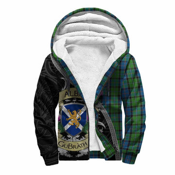 Tartan Vibes Clothing Stirling Tartan Family Crest Sherpa Hoodie Lion Rampant Royal Thistle Shield Celtic Inspired