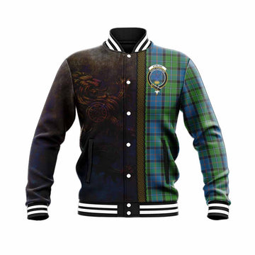 Tartan Vibes Clothing Stirling Tartan Family Crest Baseball Jacket Alba Gu Brath Be Brave Lion Ancient Style