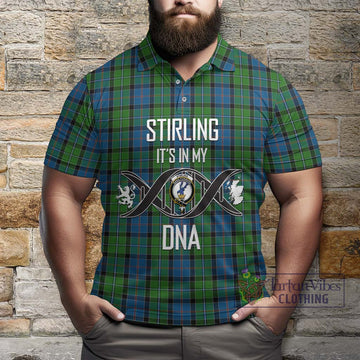 Stirling Tartan Polo Shirt with Family Crest DNA In Me Style Kid - Tartanvibesclothing Shop