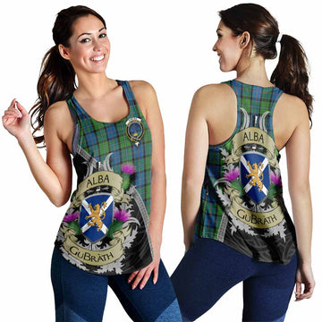 Tartan Vibes Clothing Stirling Tartan Family Crest Women's Racerback Tanks Lion Rampant Royal Thistle Shield Celtic Inspired