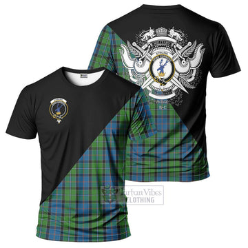 Stirling Tartan T-Shirt with Family Crest and Military Logo Style Kid's Shirt - Tartanvibesclothing Shop