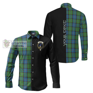 Stirling Tartan Long Sleeve Button Shirt with Family Crest and Half Of Me Style Men's Shirt S - Tartanvibesclothing Shop