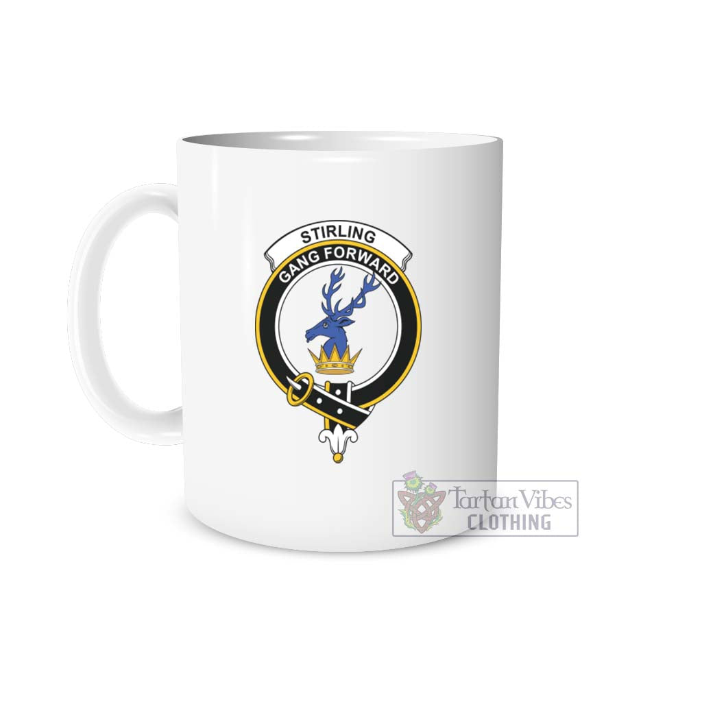 Stirling Family Crest Ceramic Mug White - 2D-tartanvibesclothing