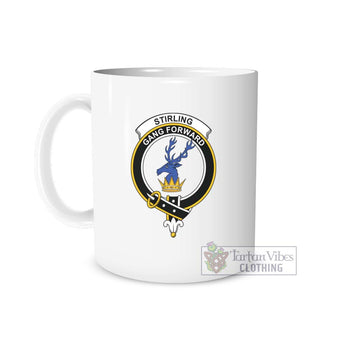 Stirling Family Crest Ceramic Mug White - 2D-tartanvibesclothing