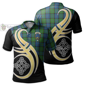 Stirling Tartan Polo Shirt with Family Crest and Celtic Symbol Style Kid - Tartan Vibes Clothing