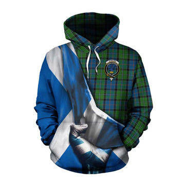 Tartan Vibes Clothing Stirling Tartan Cotton Hoodie with Family Crest Scotland Patriotic Style