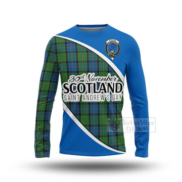 Tartan Vibes Clothing Stirling Family Crest Tartan Long Sleeve T-Shirt Celebrate Saint Andrew's Day in Style