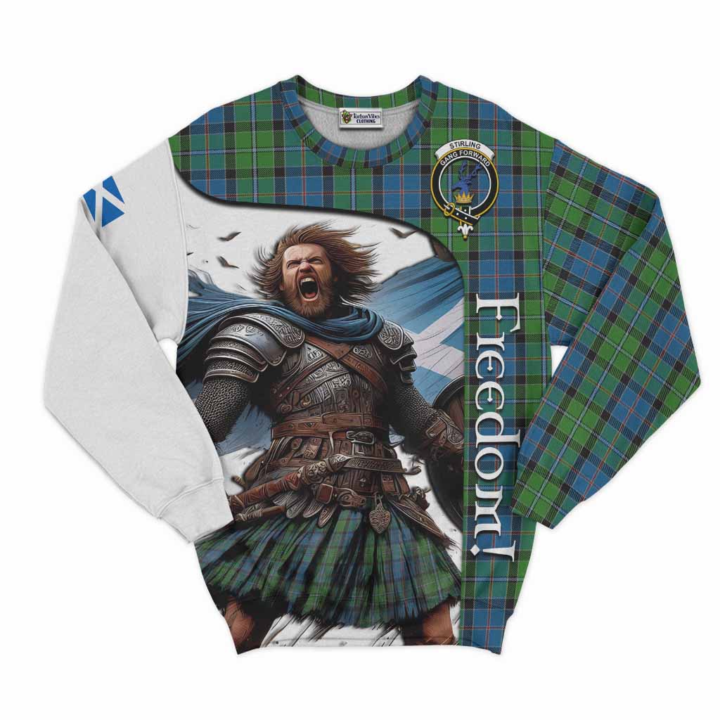 Tartan Vibes Clothing Stirling Crest Tartan Sweatshirt Inspired by the Freedom of Scottish Warrior