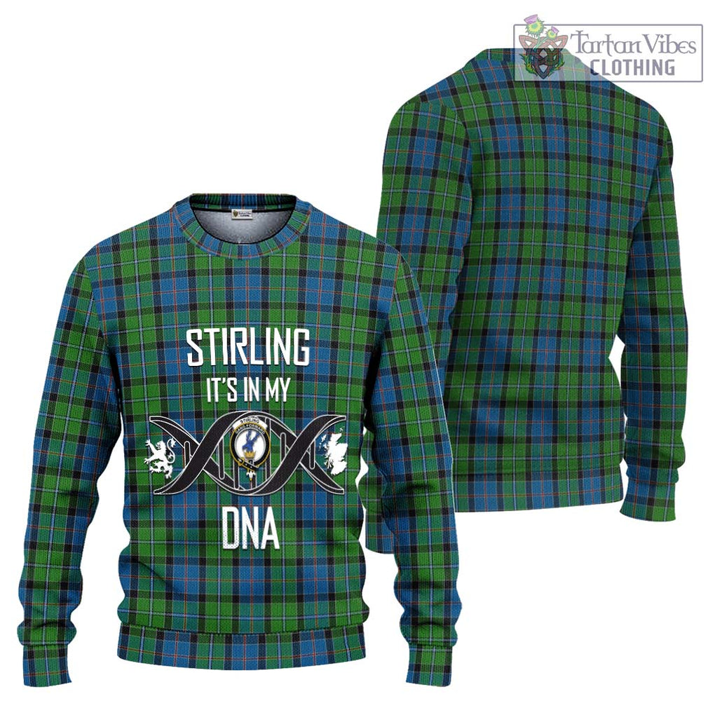 Stirling Tartan Knitted Sweater with Family Crest DNA In Me Style Unisex - Tartanvibesclothing Shop