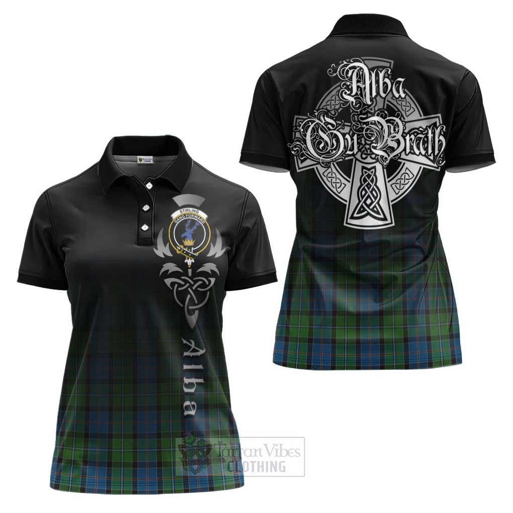 Tartan Vibes Clothing Stirling Tartan Women's Polo Shirt Featuring Alba Gu Brath Family Crest Celtic Inspired