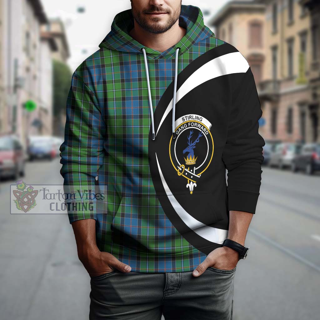 Stirling Tartan Hoodie with Family Crest Circle Style Zip Hoodie - Tartan Vibes Clothing