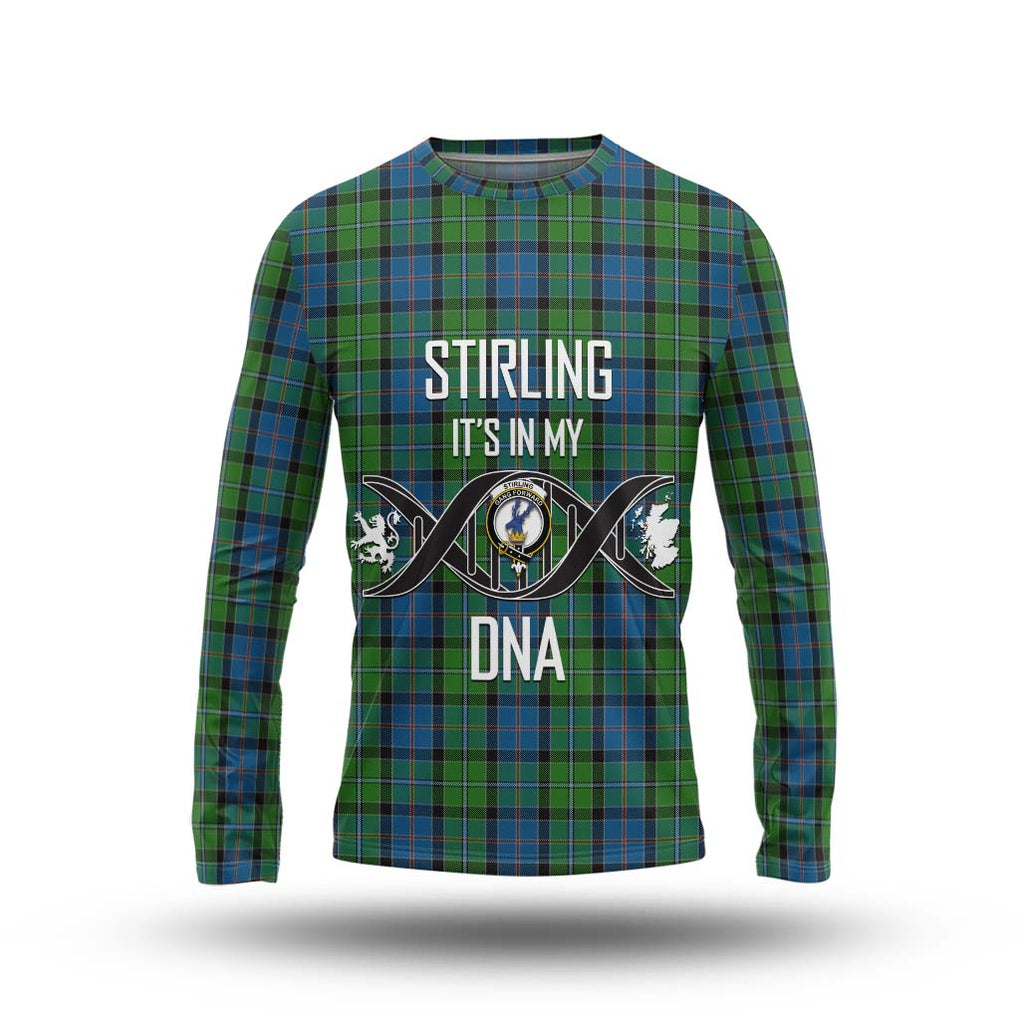 Stirling Tartan Long Sleeve T-Shirt with Family Crest DNA In Me Style Unisex - Tartanvibesclothing Shop