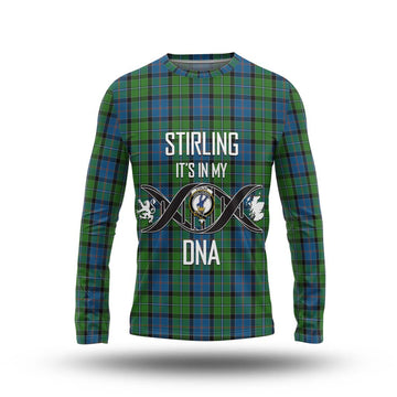 Stirling Tartan Long Sleeve T-Shirt with Family Crest DNA In Me Style Unisex - Tartanvibesclothing Shop