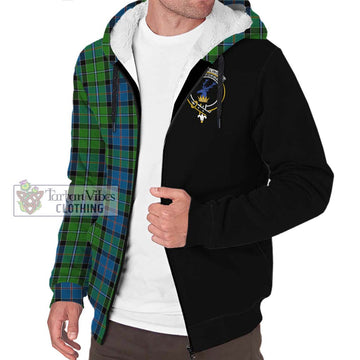Stirling Tartan Sherpa Hoodie with Family Crest and Half Of Me Style Unisex S - Tartanvibesclothing Shop