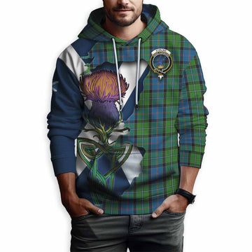 Tartan Vibes Clothing Stirling Tartan Family Crest Hoodie Scottish Thistle Celtic Inspired