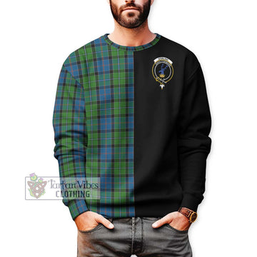 Stirling Tartan Sweatshirt with Family Crest and Half Of Me Style Unisex - Tartanvibesclothing Shop