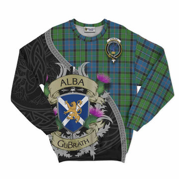 Tartan Vibes Clothing Stirling Tartan Family Crest Sweatshirt Lion Rampant Royal Thistle Shield Celtic Inspired