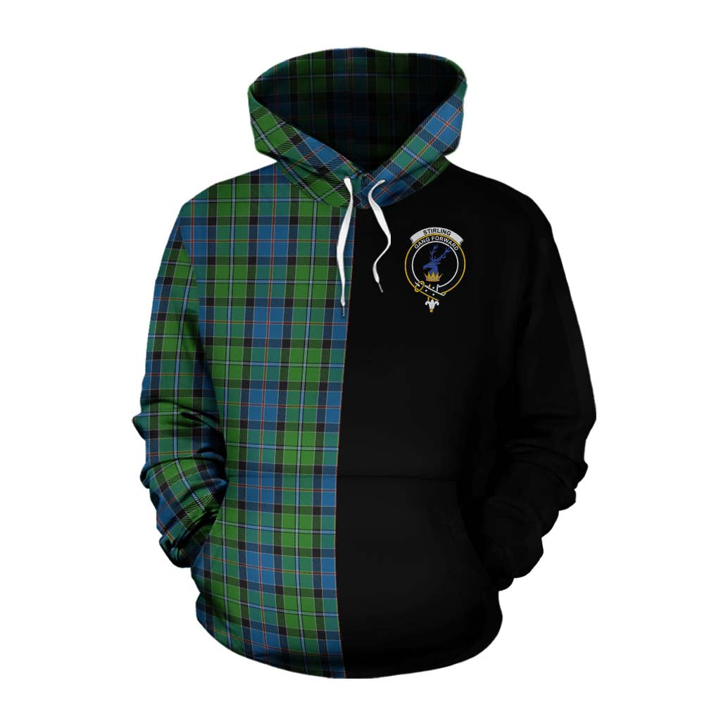 Tartan Vibes Clothing Stirling Tartan Cotton Hoodie with Family Crest and Half Of Me Style