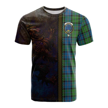 Tartan Vibes Clothing Stirling Tartan Family Crest Cotton T-shirt Alba Gu Brath Be Brave Lion Ancient Style