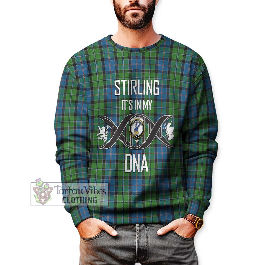 Stirling Tartan Sweatshirt with Family Crest DNA In Me Style Unisex - Tartanvibesclothing Shop