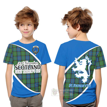 Tartan Vibes Clothing Stirling Family Crest Tartan Kid T-Shirt Celebrate Saint Andrew's Day in Style