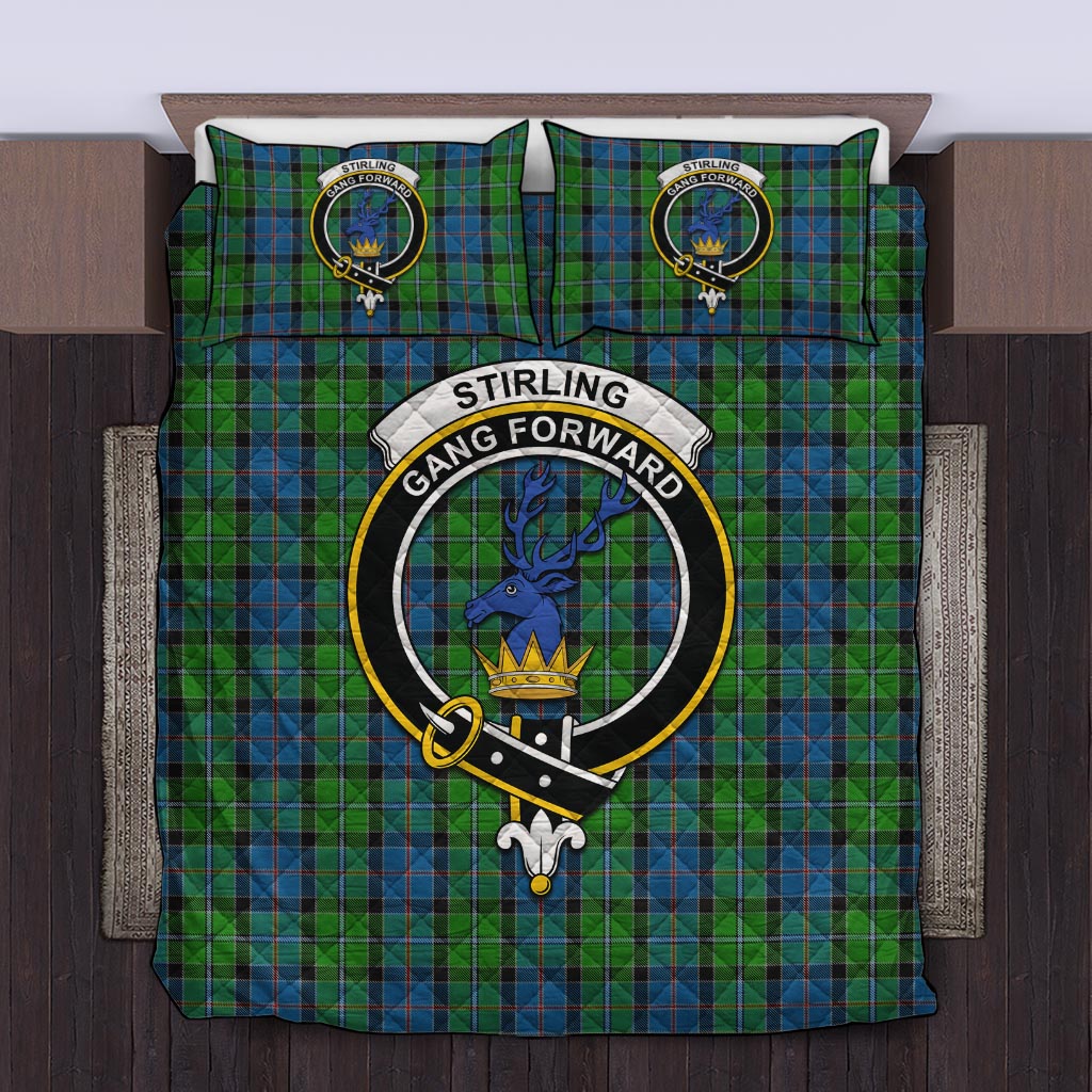 Stirling Tartan Quilt Bed Set with Family Crest Twin - Tartan Vibes Clothing