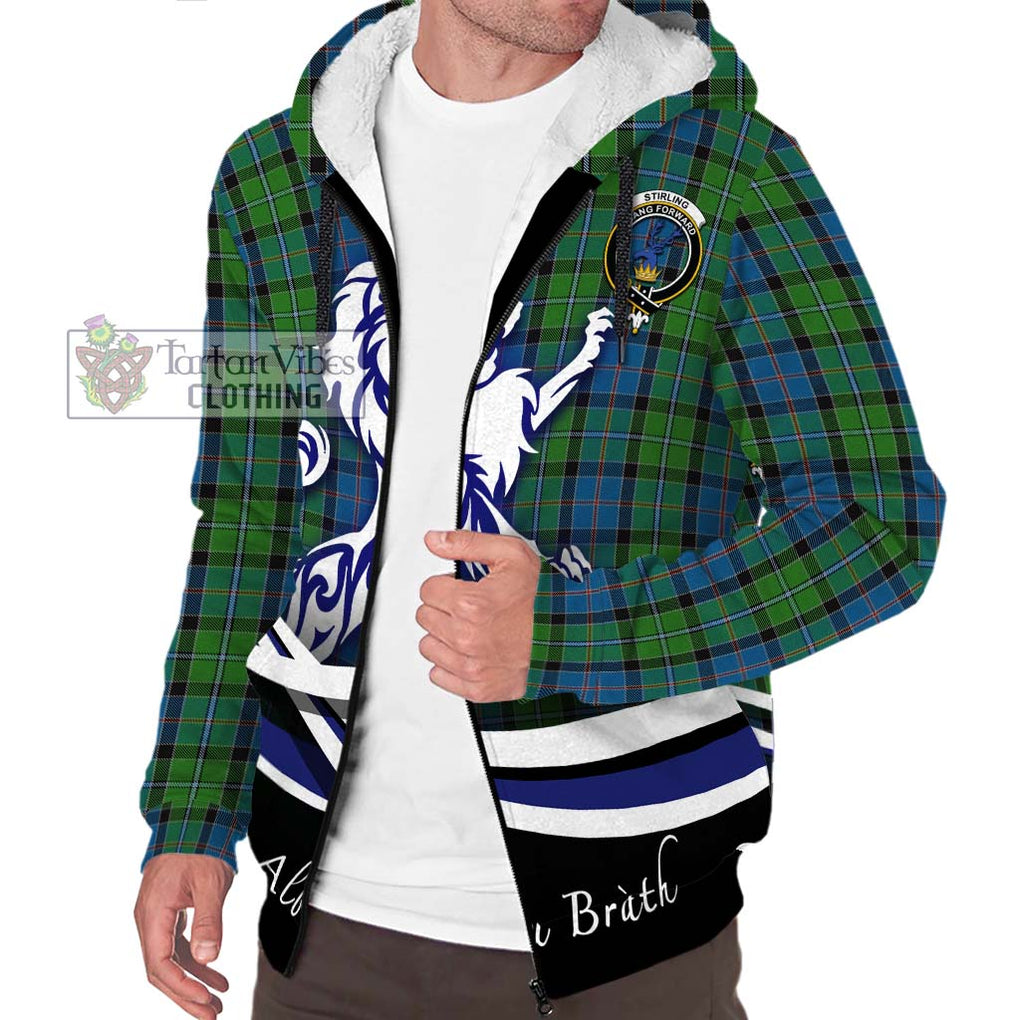 Stirling Tartan Sherpa Hoodie with Alba Gu Brath Regal Lion Emblem Unisex S - Tartanvibesclothing Shop