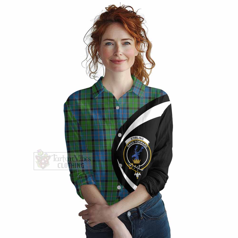 Tartan Vibes Clothing Stirling Tartan Women's Casual Shirt with Family Crest Circle Style
