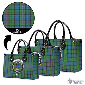 Tartan Vibes Clothing Stirling Tartan Luxury Leather Handbags with Family Crest