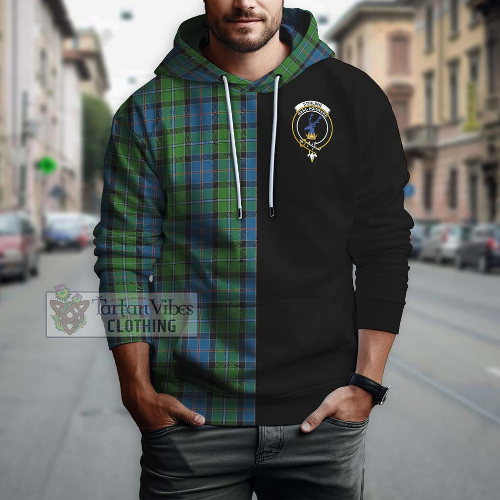 Stirling Tartan Hoodie with Family Crest and Half Of Me Style Zip Hoodie - Tartanvibesclothing Shop