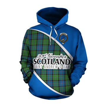 Tartan Vibes Clothing Stirling Family Crest Tartan Cotton Hoodie Celebrate Saint Andrew's Day in Style