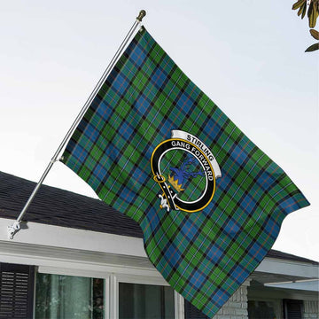 Tartan Vibes Clothing Stirling Tartan House Flag with Family Crest