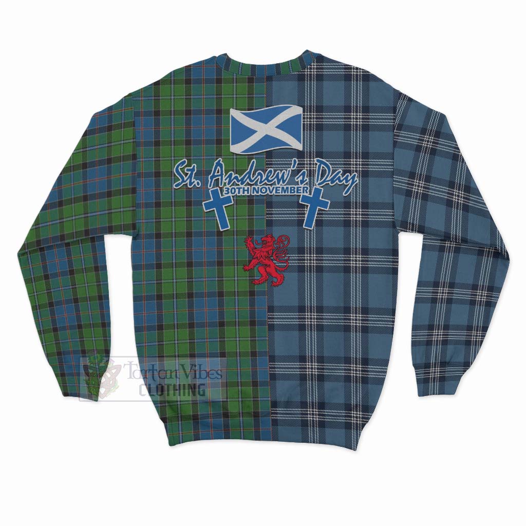 Tartan Vibes Clothing Stirling Tartan Sweatshirt Happy St. Andrew's Day Half Tartan Style