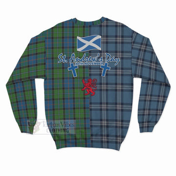 Tartan Vibes Clothing Stirling Tartan Sweatshirt Happy St. Andrew's Day Half Tartan Style