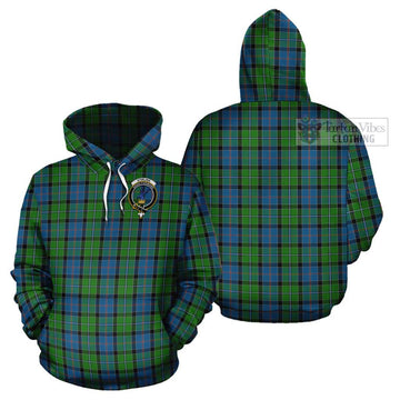 Stirling Tartan Cotton Hoodie with Family Crest Pullover Hoodie - Tartan Vibes Clothing