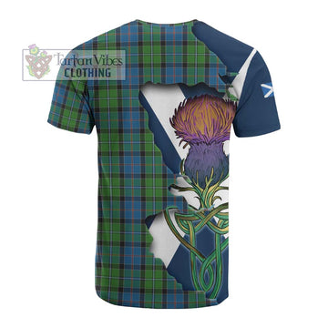 Tartan Vibes Clothing Stirling Tartan Family Crest Cotton T-shirt Scottish Thistle Celtic Inspired