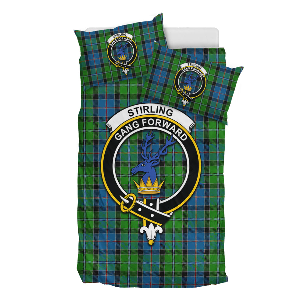 Stirling Tartan Bedding Set with Family Crest - Tartan Vibes Clothing