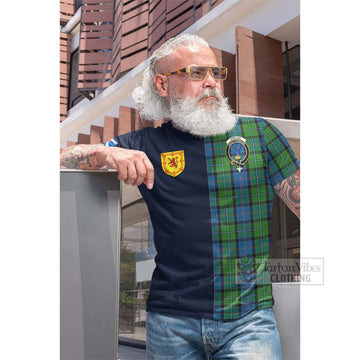 Tartan Vibes Clothing Stirling Tartan Cotton T-shirt with Scottish Lion Royal Arm Half Style
