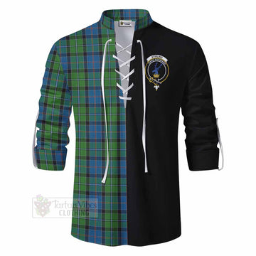 Tartan Vibes Clothing Stirling Tartan Ghillie Kilt Shirt with Family Crest and Half Of Me Style