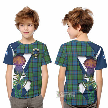 Tartan Vibes Clothing Stirling Tartan Family Crest Kid T-Shirt Scottish Thistle Celtic Inspired