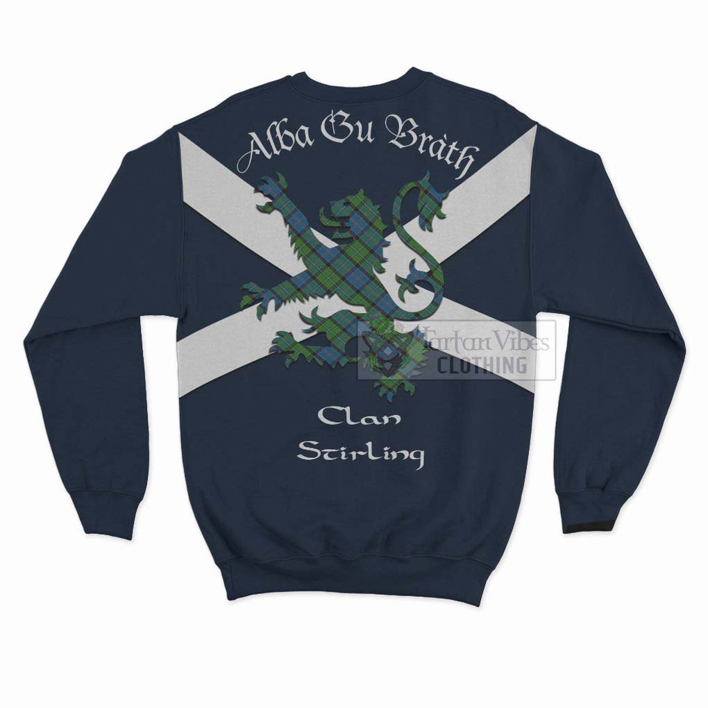 Tartan Vibes Clothing Stirling Tartan Lion Rampant Sweatshirt – Proudly Display Your Heritage with Alba Gu Brath and Clan Name