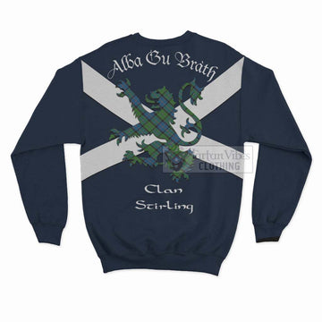 Tartan Vibes Clothing Stirling Tartan Lion Rampant Sweatshirt – Proudly Display Your Heritage with Alba Gu Brath and Clan Name