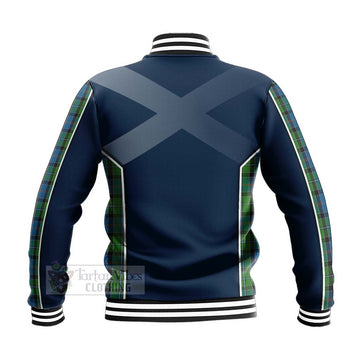 Tartan Vibes Clothing Stirling Tartan Baseball Jacket with Family Crest and Scottish Thistle Vibes Sport Style
